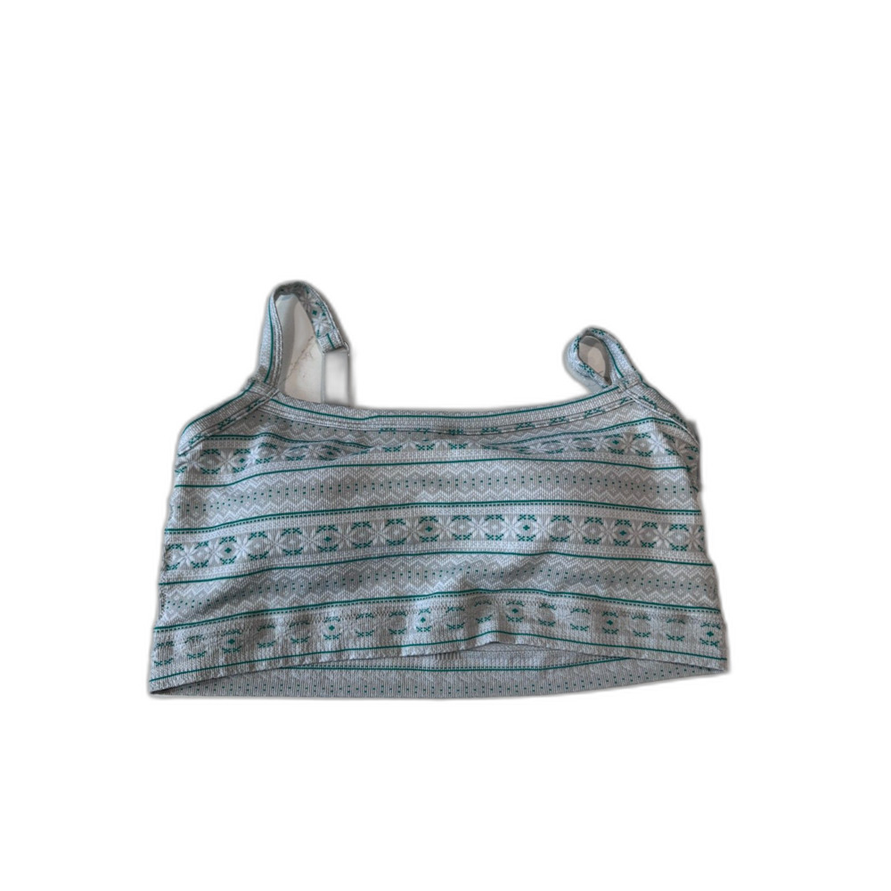 NWT Tranquil & True Ribbed Seamless Comfort Bra Gray Fair Isle Size 3X